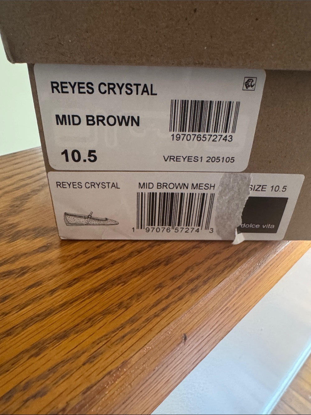 Dolce Vita Mid Brown Mesh Crystal Flats - Picture 2 of 7